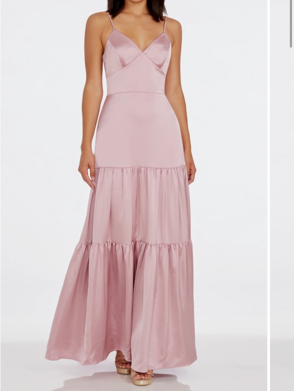 Tess Tiered Satin Gown